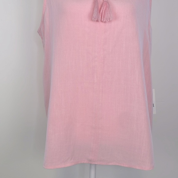 JoFit Pink Ruffle Popover Linen Blend Sleeveless Top. Size XXL. NWT. - Picture 3 of 12